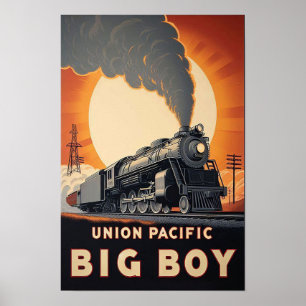 Gewerkschaft Pacific Big Boy Vintag Train Poster