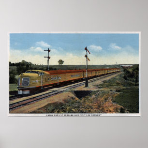 Gewerkschaft Pacific Streamliner "Stadt Denver" Poster