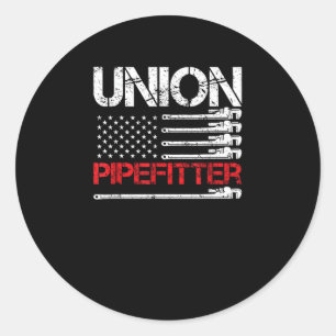 Gewerkschaft Pipefitter Gewerkschaft Strong USA Am Runder Aufkleber