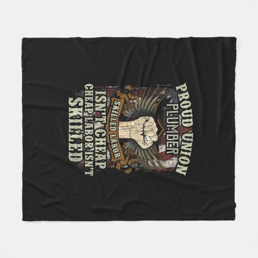 Gewerkschaft Plumber Shirt Proud qualifizierte Arb Fleecedecke (Vorderseite (Horizontal))