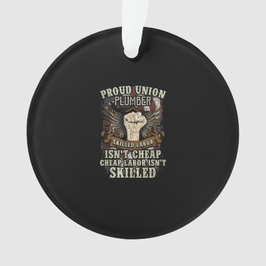 Gewerkschaft Plumber Shirt Proud qualifizierte Arb Ornament (Vorderseite)