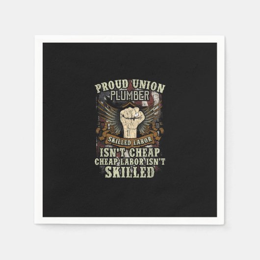 Gewerkschaft Plumber Shirt Proud qualifizierte Arb Serviette (Vorderseite)