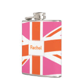 Gewerkschaft Rosa und Orange Flachmann (Links)