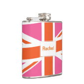 Gewerkschaft Rosa und Orange Flachmann (Rechts)