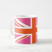 Gewerkschaft Rosa und Orange Kaffeetasse (Vorderseite Links)