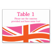 Gewerkschaft Rosa und Orange Tischnummer (Rückseite)