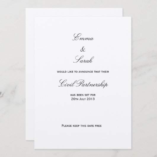 GEWERKSCHAFT - SAVE THE DATE EINLADUNG (Vorne/Hinten)