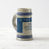 Gewerkschaft Slogan Bierglas (Vorderseite Links)