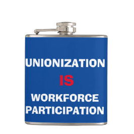 Gewerkschaft Slogan Flachmann