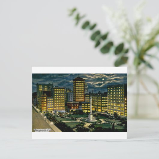 Gewerkschaft Square by Night, San Francisco, Cal. Postkarte (Stehend Vorderseite)