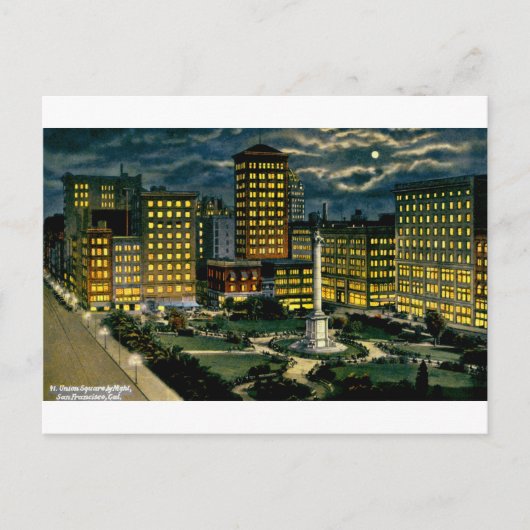 Gewerkschaft Square by Night, San Francisco, Cal. Postkarte (Vorderseite)