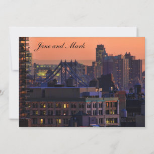Gewerkschaft Square view Manhattan Bridge, Pink Sk Einladung