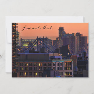 Gewerkschaft Square view Manhattan Bridge, Pink Sk Einladung
