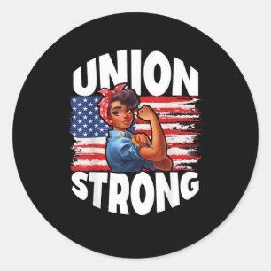 Gewerkschaft Stark Happy Labour Day Amerikanische Runder Aufkleber
