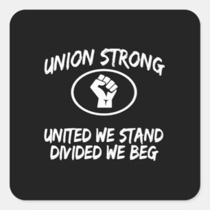 Gewerkschaft stark und solidarisch quadratischer aufkleber