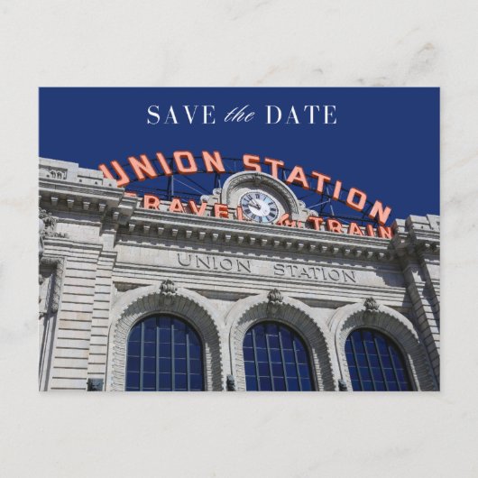 Gewerkschaft Station Chicago Wedding Save the Date Ankündigungspostkarte (Vorderseite)