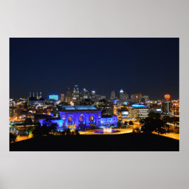 Gewerkschaft Station in Blue, Kansas City (16x12) Poster