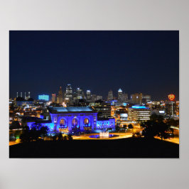 Gewerkschaft Station in Blue, Kansas City (16x12) Poster