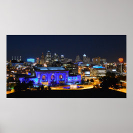 Gewerkschaft Station in Blue, Kansas City (19x10) Poster