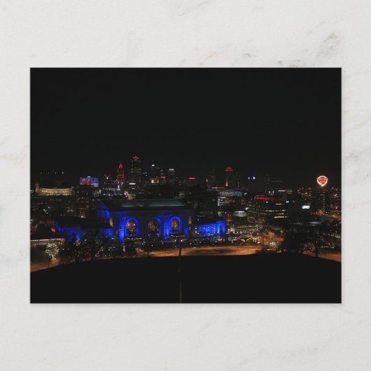 Gewerkschaft-Station in Night #2 Postkarte (Vorderseite)