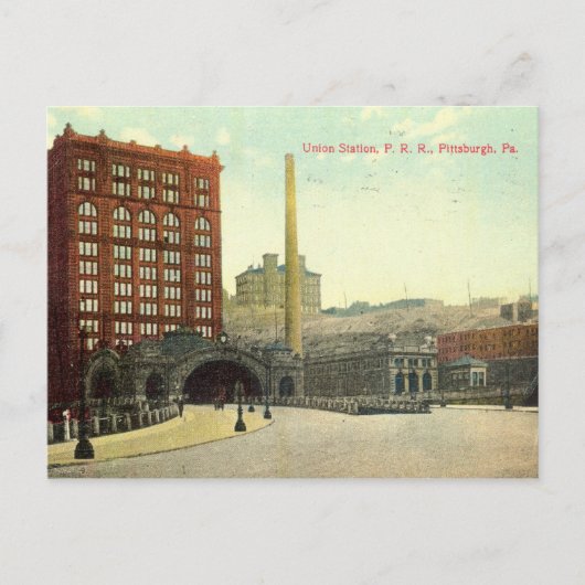 Gewerkschaft Station, Pittsburgh PA 1910 Vintag Postkarte (Vorderseite)