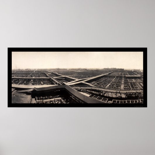 Gewerkschaft Stockyards Foto 1907 Poster (Vorne)