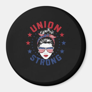 Gewerkschaft Strong Labour Day Messy Bun USA Flag Magnet
