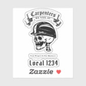 Gewerkschaft Trade Individuelle Name Hard Hat Skul Aufkleber (Blatt)