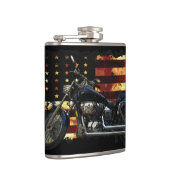 Gewerkschaft, US Flagge, Motorrad, Flachmann (Rechts)