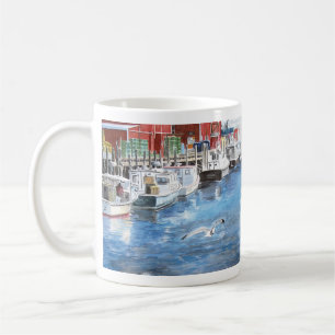 Gewerkschaft Wharf Portland, Maine Watercolor Kaffeetasse