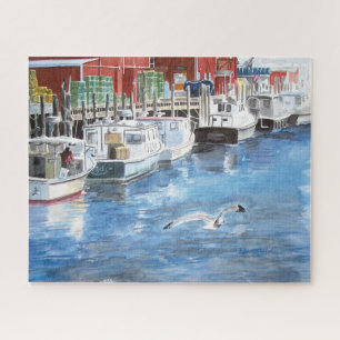Gewerkschaft Wharf Portland, Maine Watercolor Puzzle