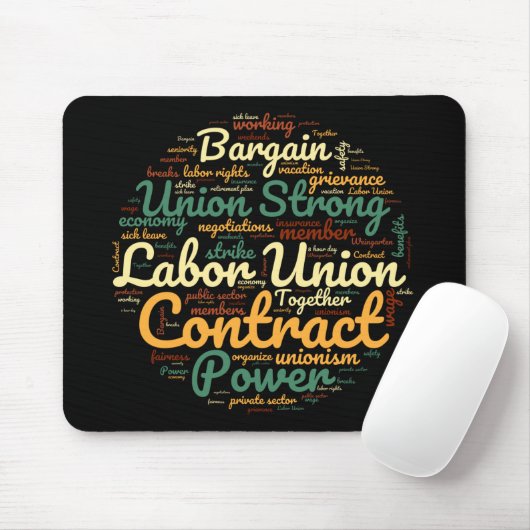 Gewerkschaft Word Cloud Circle Mousepad (Mit Mouse)