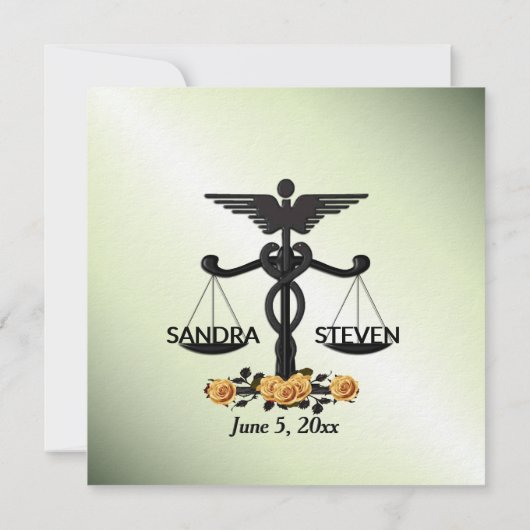 Gewerkschaft Yellow Rose Green Scheme für Recht un Einladung (Rückseite)