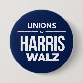 Gewerkschaften für Harris Walz Button (Vorderseite)