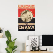 Gewerkschaften für Obama 2012 Grunge Poster (Heimbüro)