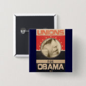 Gewerkschaften für Obama Grunge 2012 Button (Vorne & Hinten)