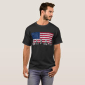 Gewerkschafts-Helder und die amerikanische Flagge T-Shirt (Vorne ganz)