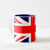 Gewerkschafts-Jack-Briten-Flagge Zweifarbige Tasse (Vorderseite Links)