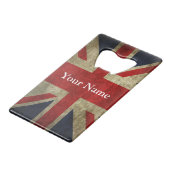 Gewerkschafts-Jack-BRITISCHE britische Flagge von Kreditkartenflaschenöffner (Rückseite Schrägansicht)