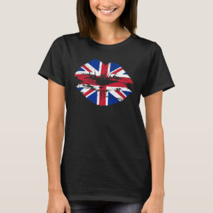 Gewerkschafts-Jack-BRITISCHE Flaggen-Lippen T-Shirt