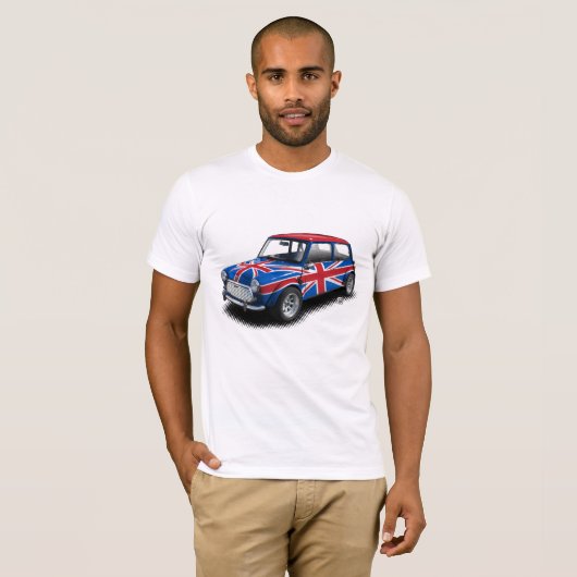 Gewerkschafts-Jack-klassisches Miniauto auf weißem T-Shirt (Vorne ganz)
