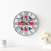 Gewerkschafts-Jack und Löwe verwittert Große Wanduhr (Zuhause)