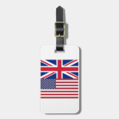 Gewerkschafts-Jack und USA-Flaggen Gepäckanhänger (Vorderseite vertikal)