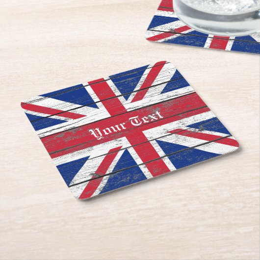 Gewerkschafts-Jack verwittertes Holz Rechteckiger Pappuntersetzer (angewinkelt)