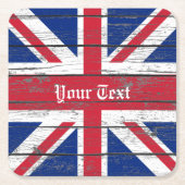 Gewerkschafts-Jack verwittertes Holz Rechteckiger Pappuntersetzer (Vorderseite)