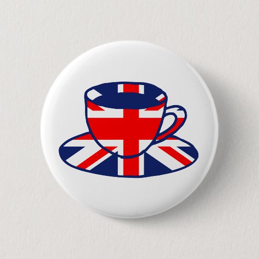 Gewerkschafts-Jackflagge Teacupkunst Button (Vorderseite)