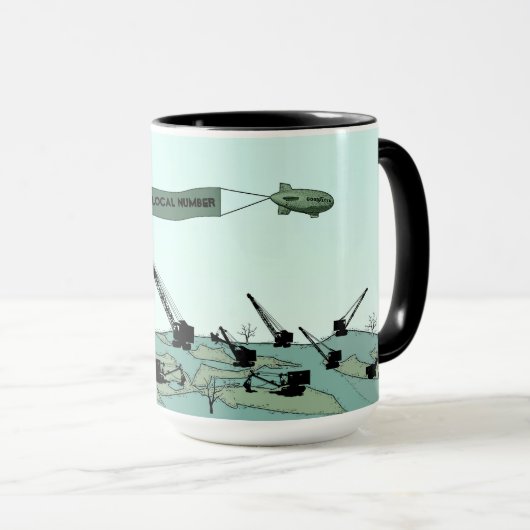 GEWERKSCHAFTS-KRAN UND SCHAUFEL-FUNKTIONIERENDES TASSE (VorderseiteRechts)