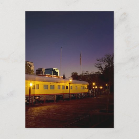 Gewerkschafts-pazifischer Zug in altem Sacramento Postkarte (Vorderseite)