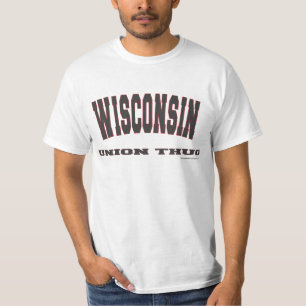 Gewerkschafts-Verbrecher mit roter Kontur T-Shirt