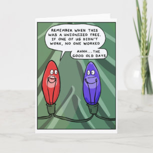 Gewerkschafts-Weihnachtslicht-lustige Karte